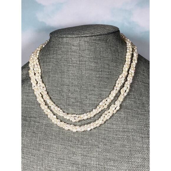 Necklace Freshwater Pearls Multi Strands 35” Vintage Estate - Picture 1 of 7